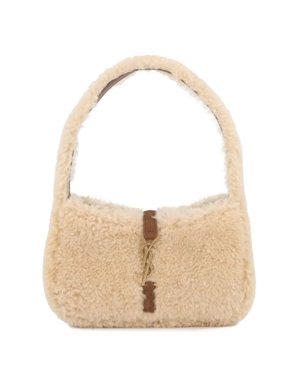 Saint Laurent Paris Handbag le 5 a 7 Mini Hobo Shearling Leather